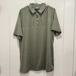 Maven Co-Op Mens XL Olive Green Heather Striped Performance Polo Golf Shirt